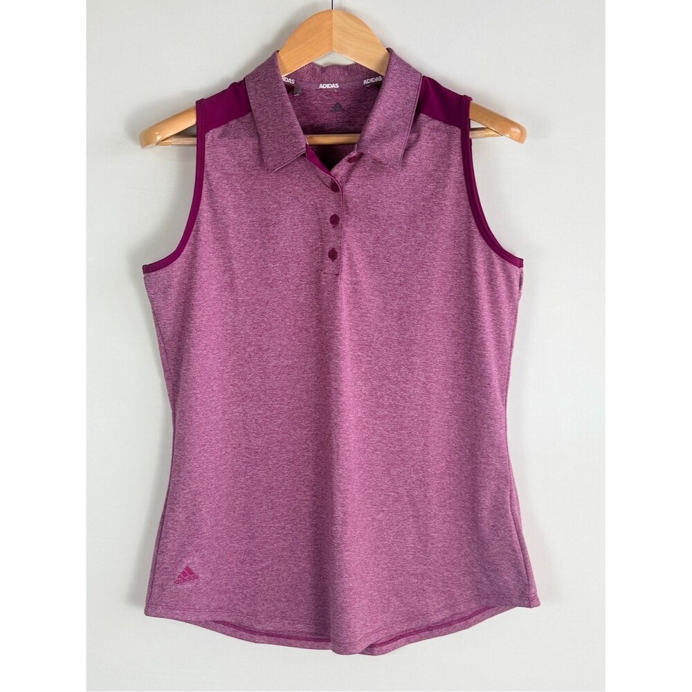 Adidas Sleeveless Golf Polo Shirt Heathered Mauve Women’s Large